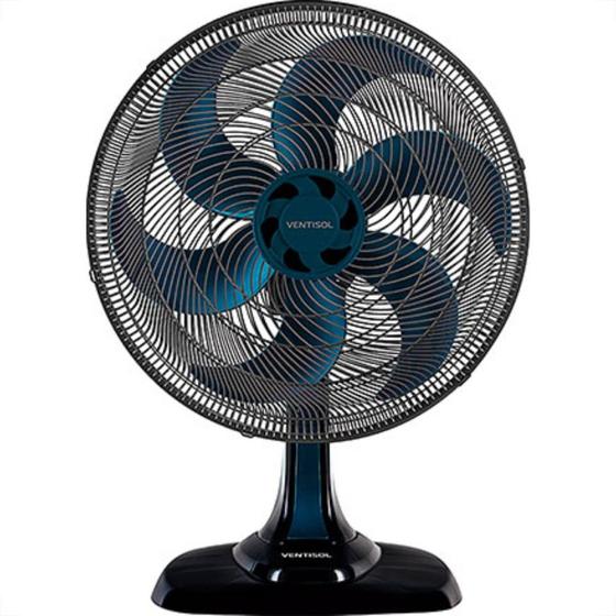 Imagem de Ventilador De Mesa 50Cm Preto/Azul 220V Turbo Vent