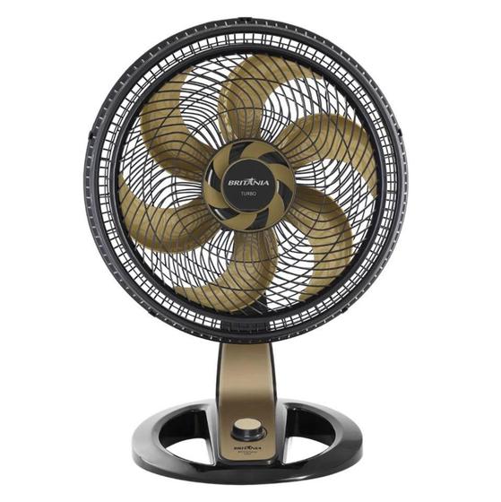 Imagem de Ventilador de Mesa Britânia BVT410 Turbo, 47cm, 160W, Preto e Dourado - 220V