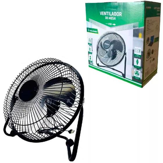 Imagem de Ventilador de Mesa com 2 Velocidades USB 8 Polegadas 23 cm  