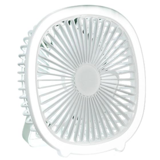 Imagem de Ventilador de Mesa com Luz de Led Portátil 20cm 2 Botões de Controle