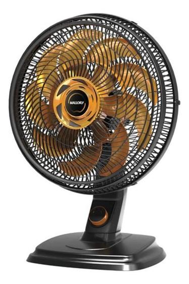 Imagem de Ventilador De Mesa Mallory Egeo Preto Dourado 68Cm 140W 110V