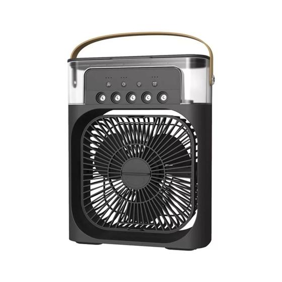 Imagem de Ventilador de Mesa Mini Ar Condicionado Umidificador Climatizador Portátil Usb com Led