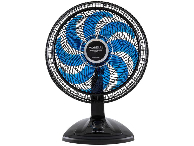 Ventilador de Mesa Mondial Super Turbo VTX-40-Crystal 40cm 8 Pás 3 Velocidades Preto e Azul Imagem de Ventilador de Mesa Mondial Super Turbo VTX-40-Crystal 40cm 8 Pás 3 Velocidades Preto e Azul