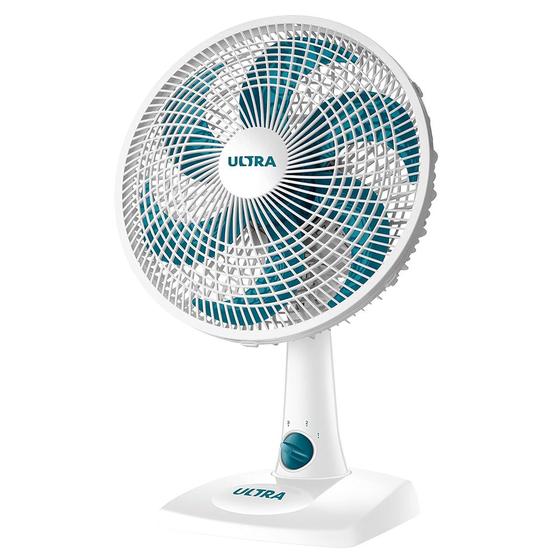 Ventilador de Mesa Mondial Ultra V-30-6p 30cm 50w Branco com Azul Menor preço em Ventilador de Mesa Mondial Ultra V-30-6p 30cm 50w Branco com Azul