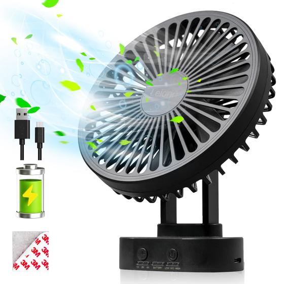 Imagem de Ventilador de Mesa Recarregável LEIORIO - 3 Velocidades, Temporizador e Bateria 3600mAh