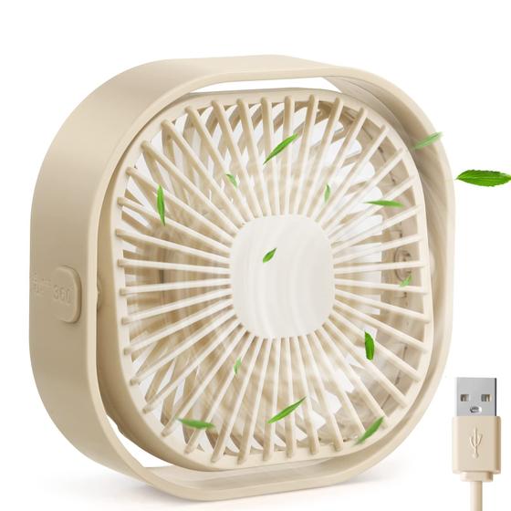 Imagem de Ventilador de mesa RJVW Ventilador de mesa portátil USB pequeno de 4 polegadas e 3 velocidades