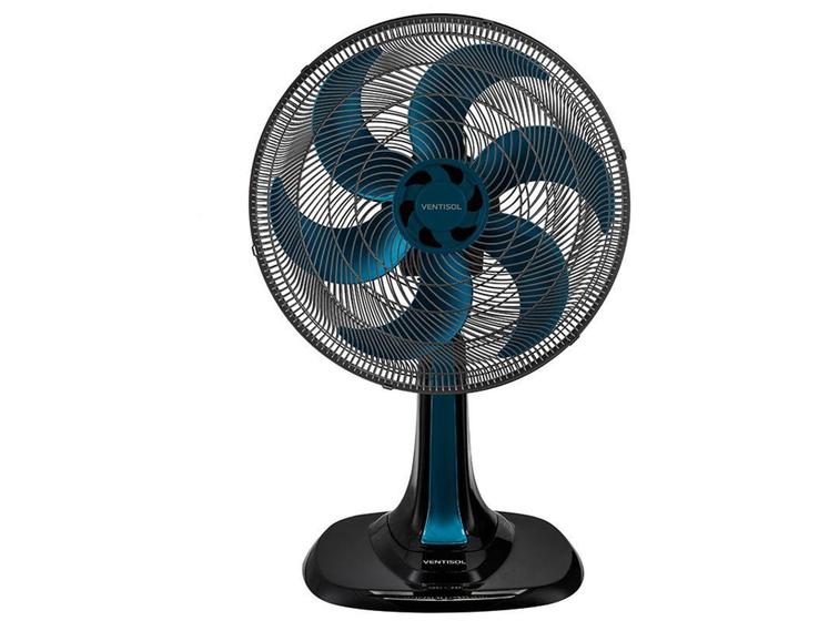 Ventilador de Mesa Ventisol Premium 30cm 6 Pás - 3 Velocidades Preto e Azul Menor preço em Ventilador de Mesa Ventisol Premium 30cm 6 Pás - 3 Velocidades Preto e Azul