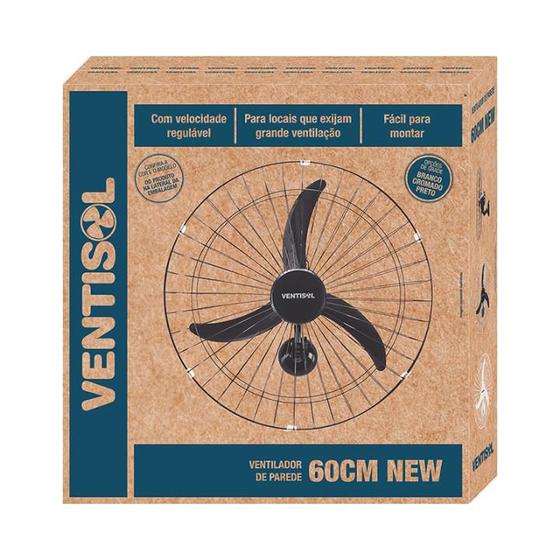 Ventilador de Parede 200W Oscilante 60 CM Bivolt VENTISOL Menor preço em Ventilador de Parede 200W Oscilante 60 CM Bivolt VENTISOL