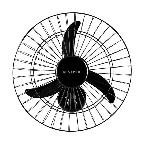 Imagem de Ventilador de parede 50cm preto grade de aço 220v 130w ventisol