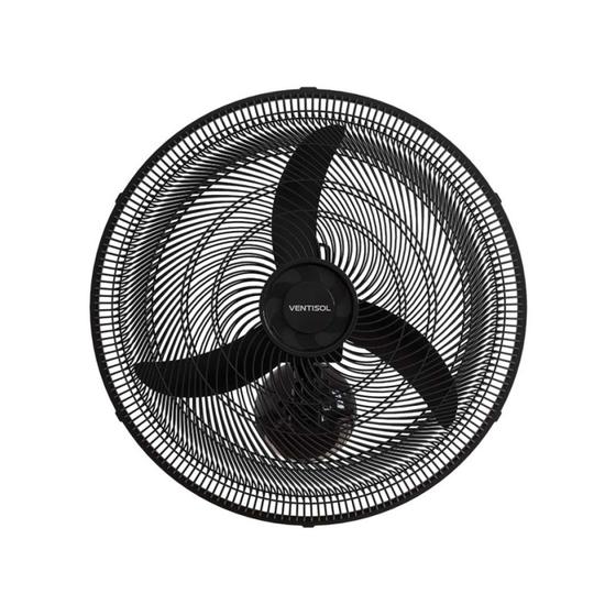 Ventilador de Parede Preto 50cm New Plástico 130W Ventisol 127V Menor preço em Ventilador de Parede Preto 50cm New Plástico 130W Ventisol 127V