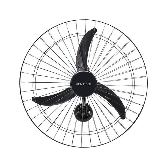 Imagem de Ventilador De Parede Preto 60cm 200W Ventisol Bivolt Manual