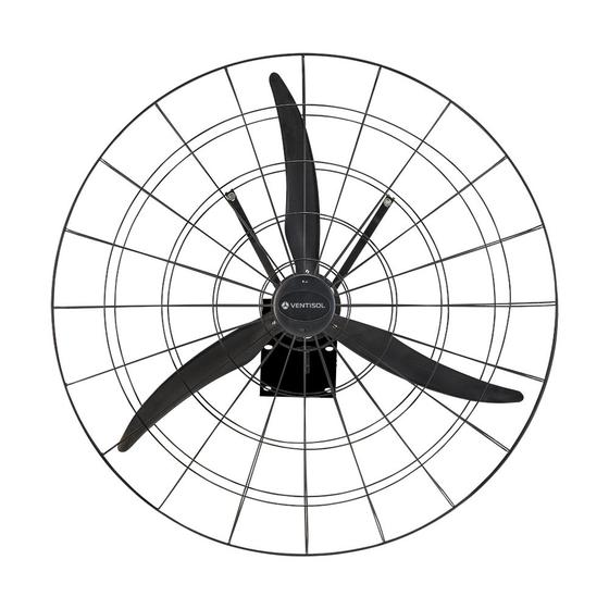 Ventilador de Parede Ventisol Industrial, 220V, 1/2CV, Preto, 3 Pás, 3 Velocidades - Vp1m2 Menor preço em Ventilador de Parede Ventisol Industrial, 220V, 1/2CV, Preto, 3 Pás, 3 Velocidades - Vp1m2