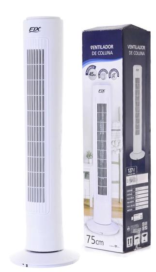 Imagem de Ventilador de Pé Fix Circulador Ar Coluna Branco 60 Hz 127V Torre