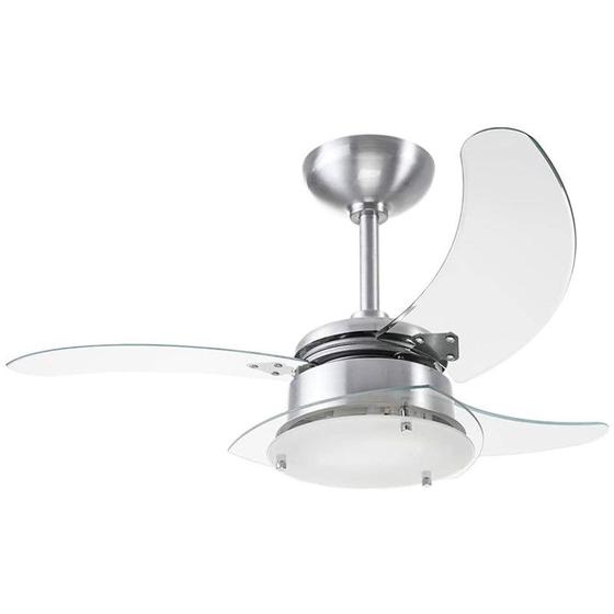 Ventilador de Teto Chanceler San Alumínio Escovado com Pás Transparentes 127V TRON Menor preço em Ventilador de Teto Chanceler San Alumínio Escovado com Pás Transparentes 127V TRON