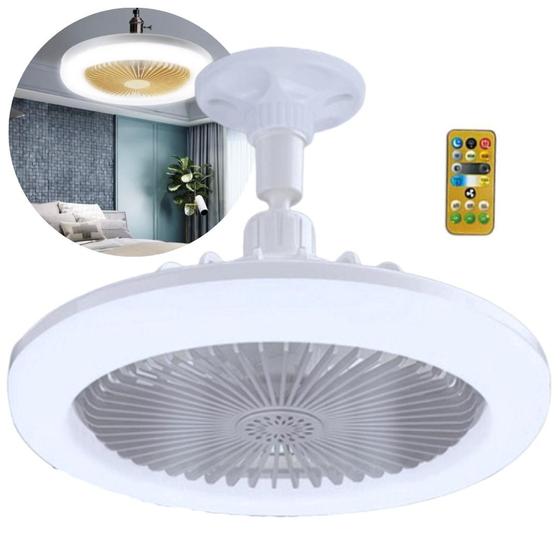 Imagem de Ventilador De Teto Com Lampada led Ajustável e Com Controle Remoto 3 tipos de temperatura de luz