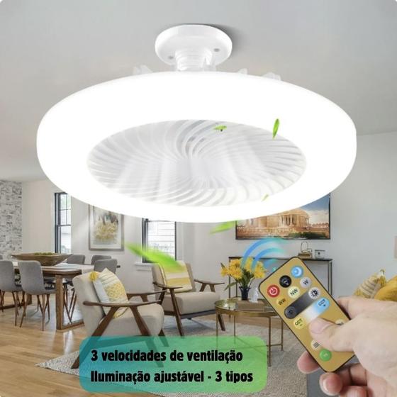 Imagem de Ventilador De Teto Controle Remoto Premium Com Luminária Integrada sistema controle luz   - Ventic