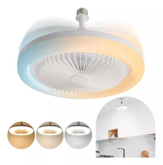 Imagem de Ventilador De Teto Design Contemporâneo: Luminária Led Com Ventilador De Teto E27 Lampada Controle Bivolt