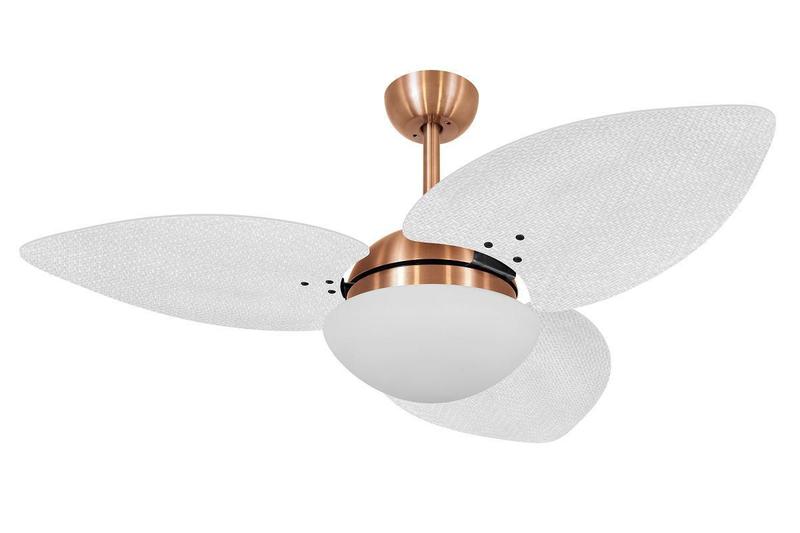 Imagem de Ventilador De Teto Dunamis Cobre 3 Pás Rattan Branca 220V