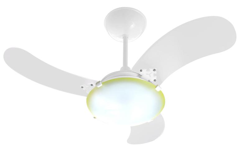 Imagem de Ventilador de Teto Facilita VentColors Amarelo/Branco 3Pás MDF 220V