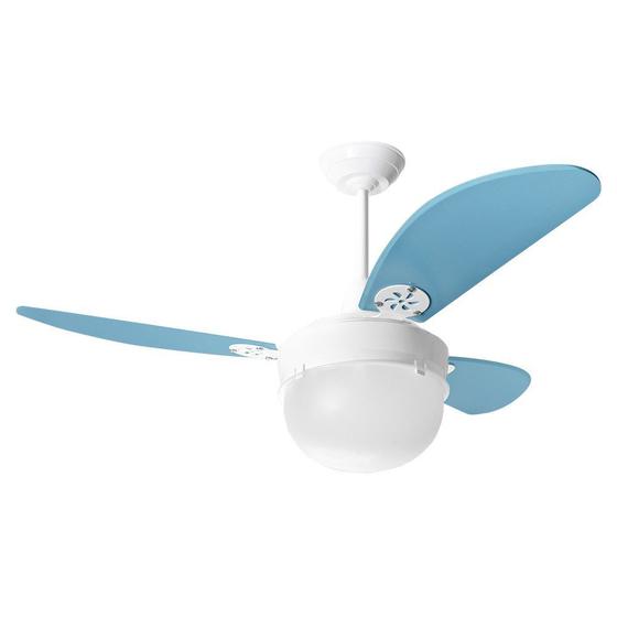 Imagem de Ventilador de Teto Infantil Platun Branco Loren Sid Pás Azul M2