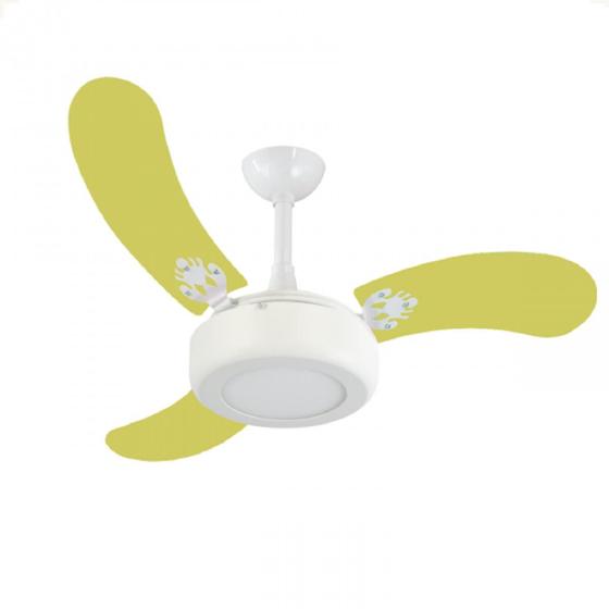 Imagem de Ventilador de Teto Infinity Child Led 6000K Amarelo 3 Pás 110V 2014 + Controle