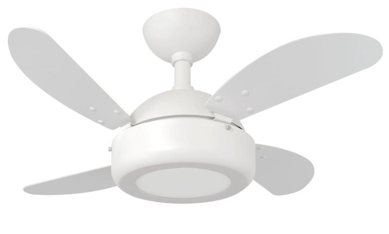 Imagem de Ventilador de Teto Infinity Lux LED 6000K Mini Branco 4 Pás MDF Branco 220V 1020