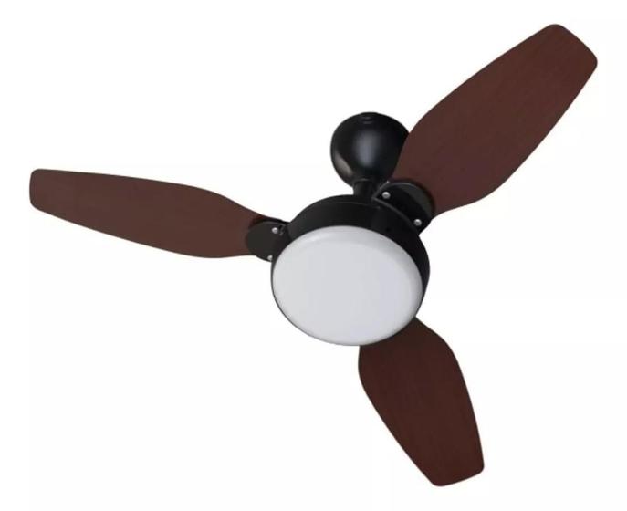 Imagem de Ventilador De Teto Inverter Legacy Led Branco 3 Pás Preto/tabaco Bivolt Com Controle Remoto Ventisol