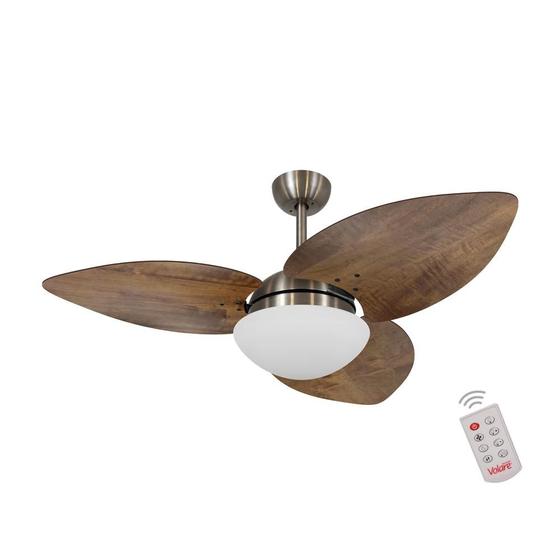 Imagem de Ventilador de Teto Kovalski Bronze 3 Pás Rádica Imbuia 220V com Controle