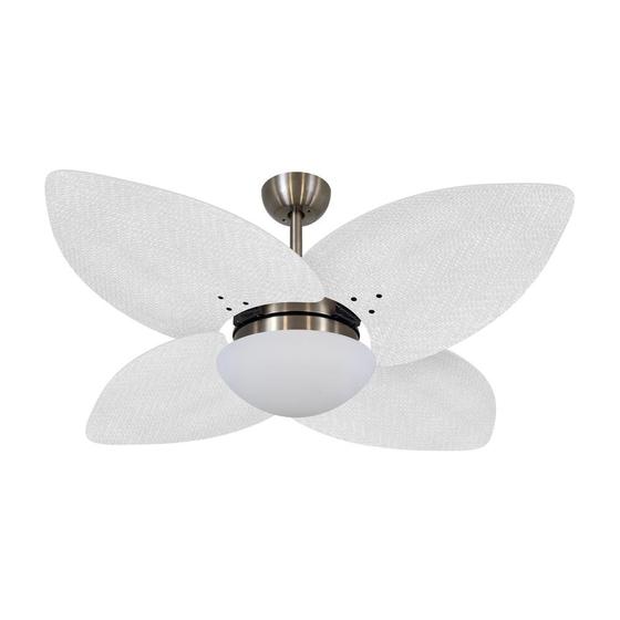 Imagem de Ventilador de Teto Kovalski Bronze 4 Pás Palmae Branco 220V
