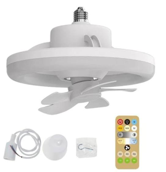 Imagem de Ventilador De Teto Lampada De 30w Com Luz Integrada E27 Teto com controle Remoto