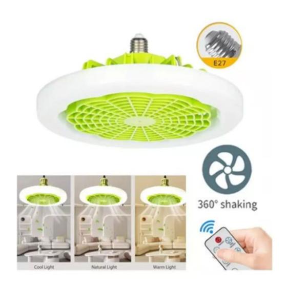 Imagem de Ventilador de Teto Lâmpada LED com Controle Remoto e Luz Ajustável Integrada Luminária 36W