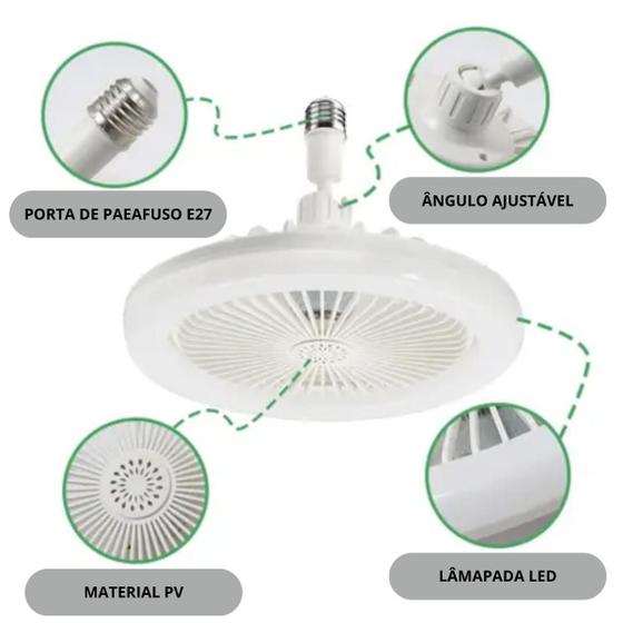 Imagem de Ventilador de Teto LED E27 36W, Luz Ajustável, Perfeito Para Clima Controlado e Conforto