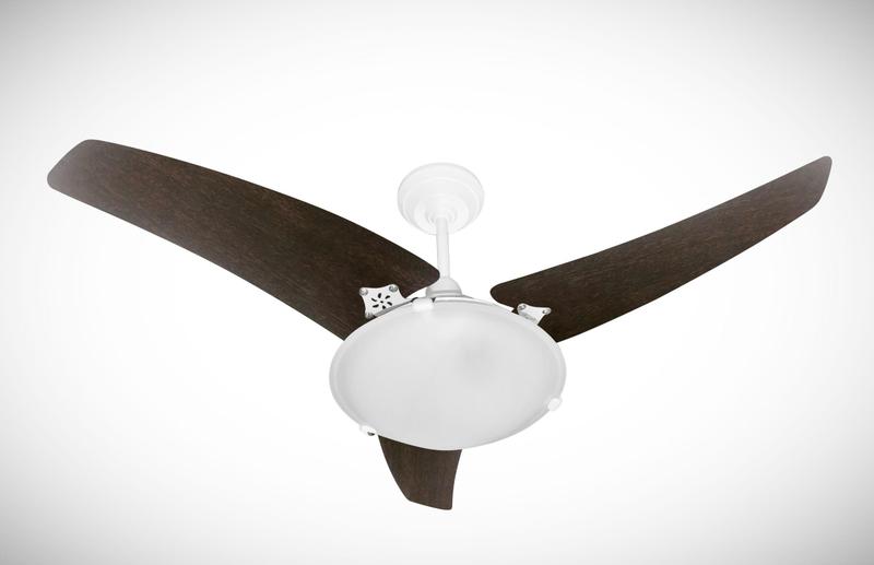 Imagem de Ventilador de Teto Loren-Sid Diplo M3 Uranio Branco 127V com Pas Tabaco Madeira 3P04M Ref-8218