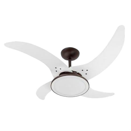 Ventilador De Teto Mareiro Led 4 Pás Branco E Marrom Tron Menor preço em Ventilador De Teto Mareiro Led 4 Pás Branco E Marrom Tron