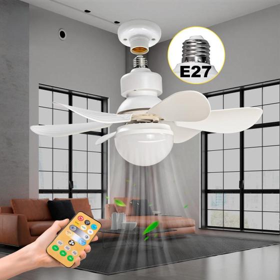 Imagem de Ventilador De Teto Moderna Silencioso Com Lâmpada E Controle