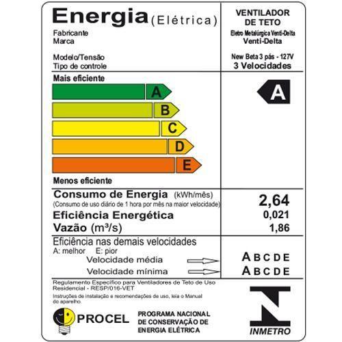 Imagem de Ventilador De Teto New Beta Mogno Capacidade 3 Lâmpadas