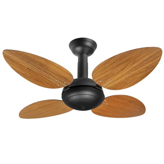 Imagem de Ventilador de Teto Office Jet Pétalo Venti-Delta Preto 4Pás Freijó 110V+Controle