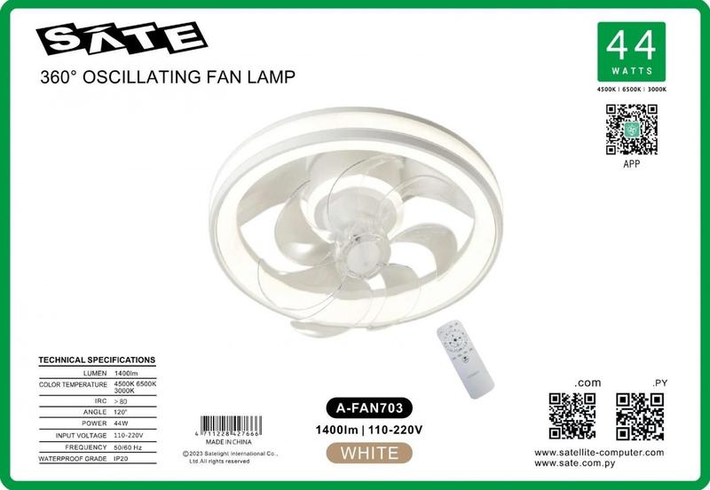 Imagem de Ventilador de Teto Sate c/Luminaria A-FAN703 44W