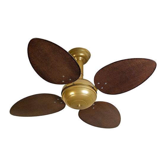 Imagem de Ventilador De Teto Venti-Delta Office Com 4 Pás Ratan Chocolate / Gold