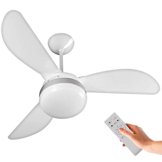 Imagem de Ventilador de Teto Ventisol Fênix Branco / Silver com Controle Remoto 3 Pás Premium