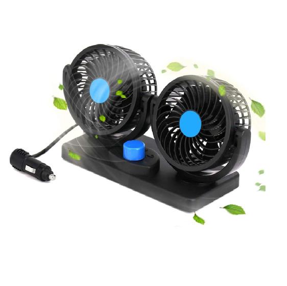 Imagem de Ventilador Duplo Alto Fluxo de Ar Automotivo Carro Caminhão Veiculos 12V