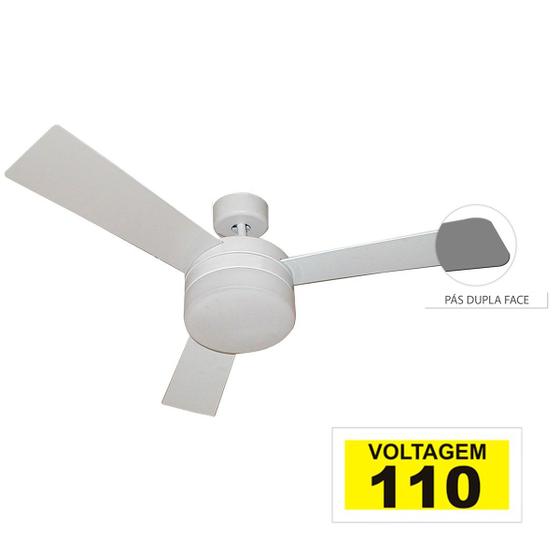 Imagem de Ventilador Hl-70 Com Controle De Parede 2 Lampadas E-27 3 Pas Dupla Face (Branco/Cinza) 110v