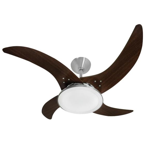 Imagem de Ventilador LED Carvalho Tabaco 4 Pás 110V