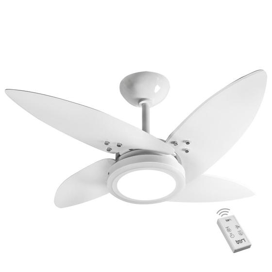 Imagem de Ventilador LED Paris Branco 4 Pás 220V e Controle Remoto