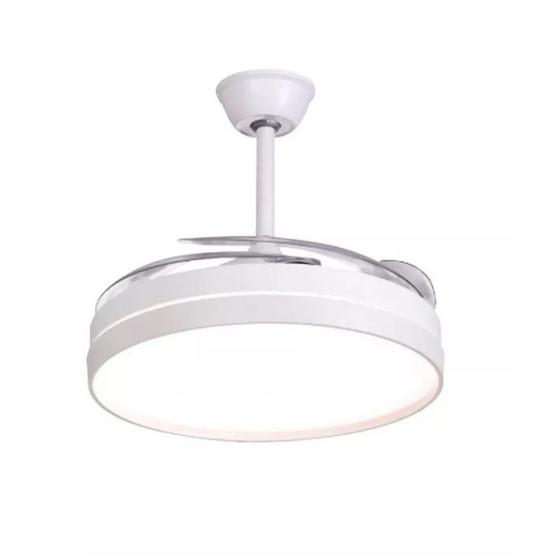 Imagem de Ventilador Opus Led Teto Controle Remoto Pás Retrátil Bivolt Branco e Preto
