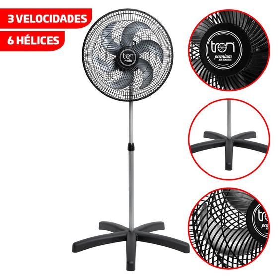 Ventilador Oscilante Pedestal 50cm PP Premium Silencioso Potente - Tron ...