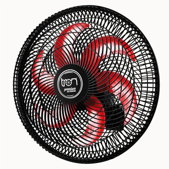 Imagem de Ventilador Parede Lorena Preto Oscilante 127V Pás Vermelho