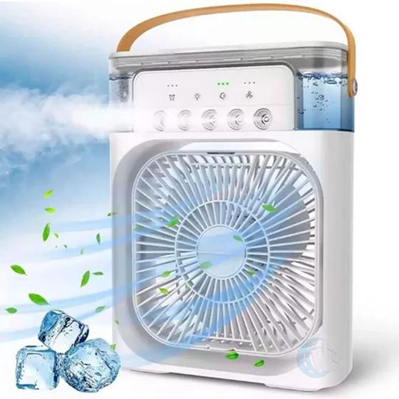 Imagem de Ventilador Portatil 3 Velocidades Ar-Condicionado de Mesa com LED Umidificador e Climatizador
