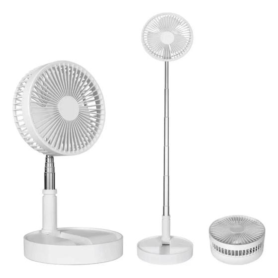 Imagem de Ventilador Portátil 4 Velocidades Recarregável USB Retrátil Mesa Coluna Forte Silencioso