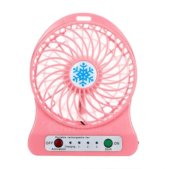 Imagem de Ventilador Portátil de Mesa Carregamento USB Rosa - C40249 C40248